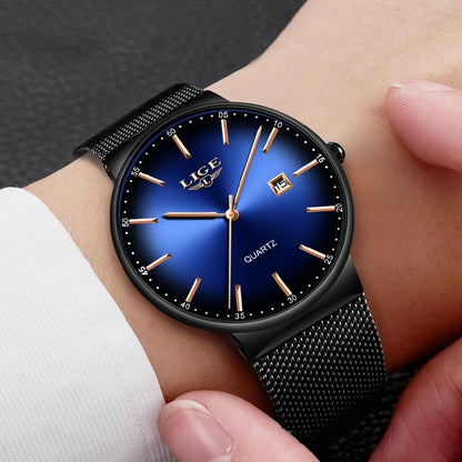 LIGE Luxury Slim Mens Watch