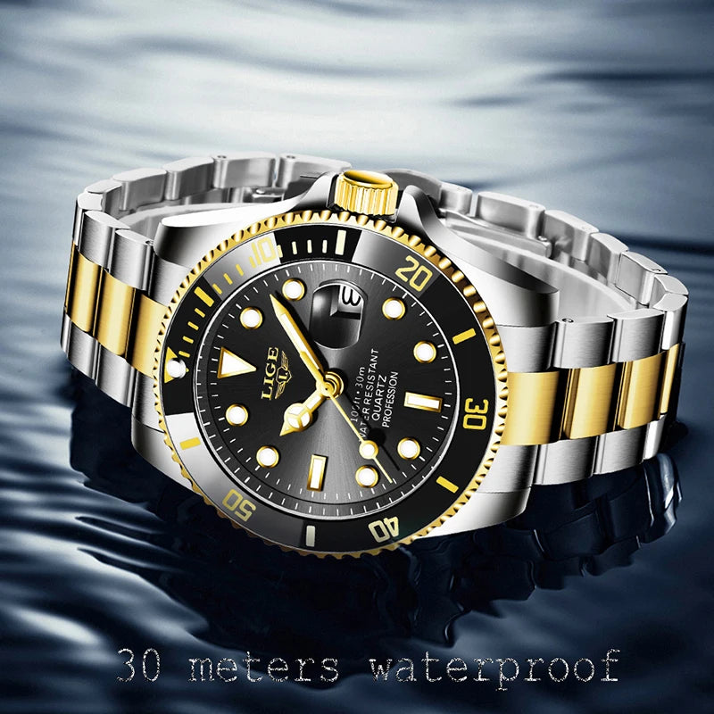 LIGE Mens Fashion Divers Watch