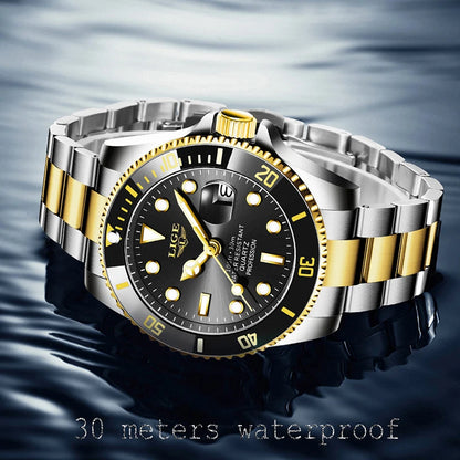 LIGE Mens Fashion Divers Watch