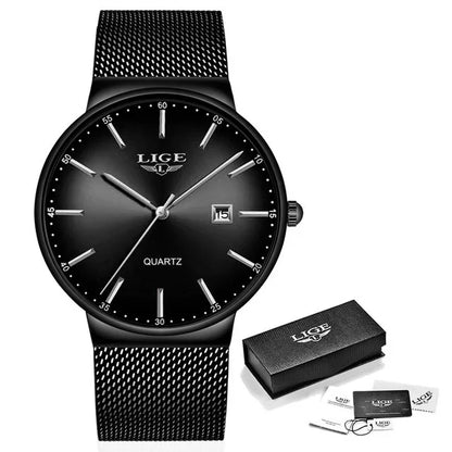 LIGE Luxury Slim Mens Watch