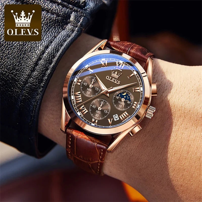 OLEVS Luxury Moon Phase Men's Watch