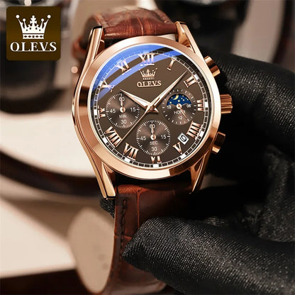 OLEVS Luxury Moon Phase Men's Watch