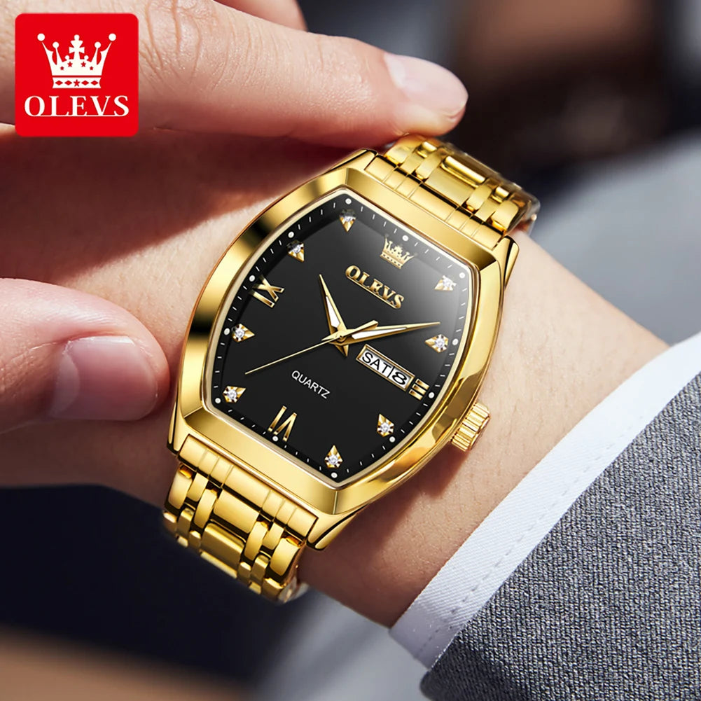 OLEVS Luxury Tonneau Men's Watch