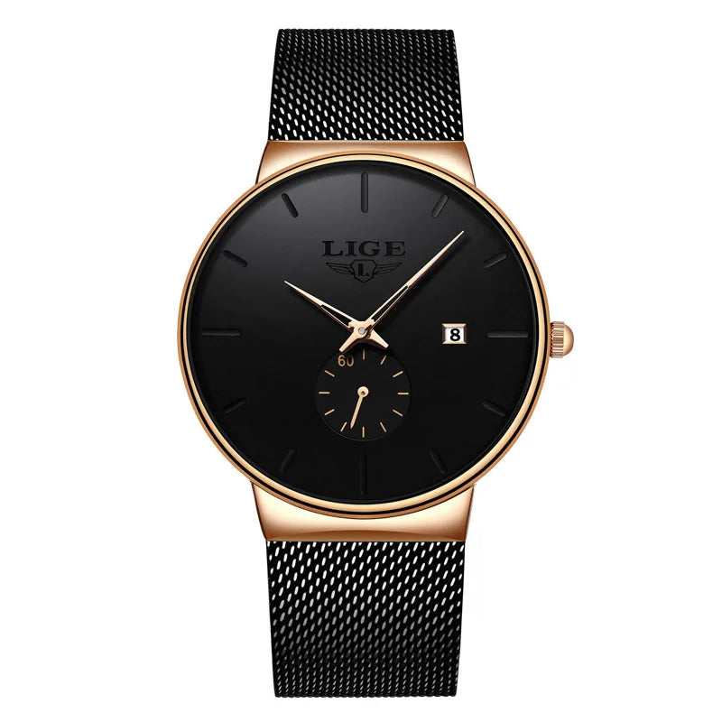 LIGE Men's Slim Luxury Quartz Watch