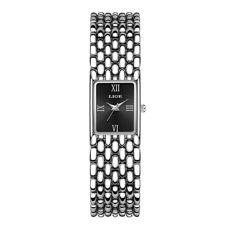 LIGE Square Luxury Womens Watch