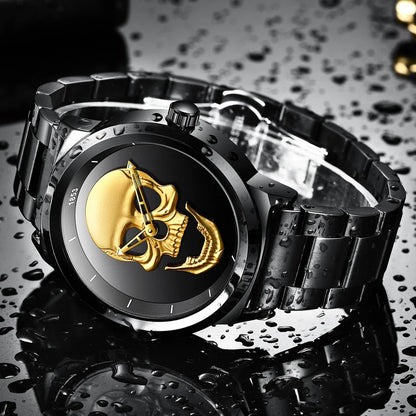 LIGE Skull Mens Watch