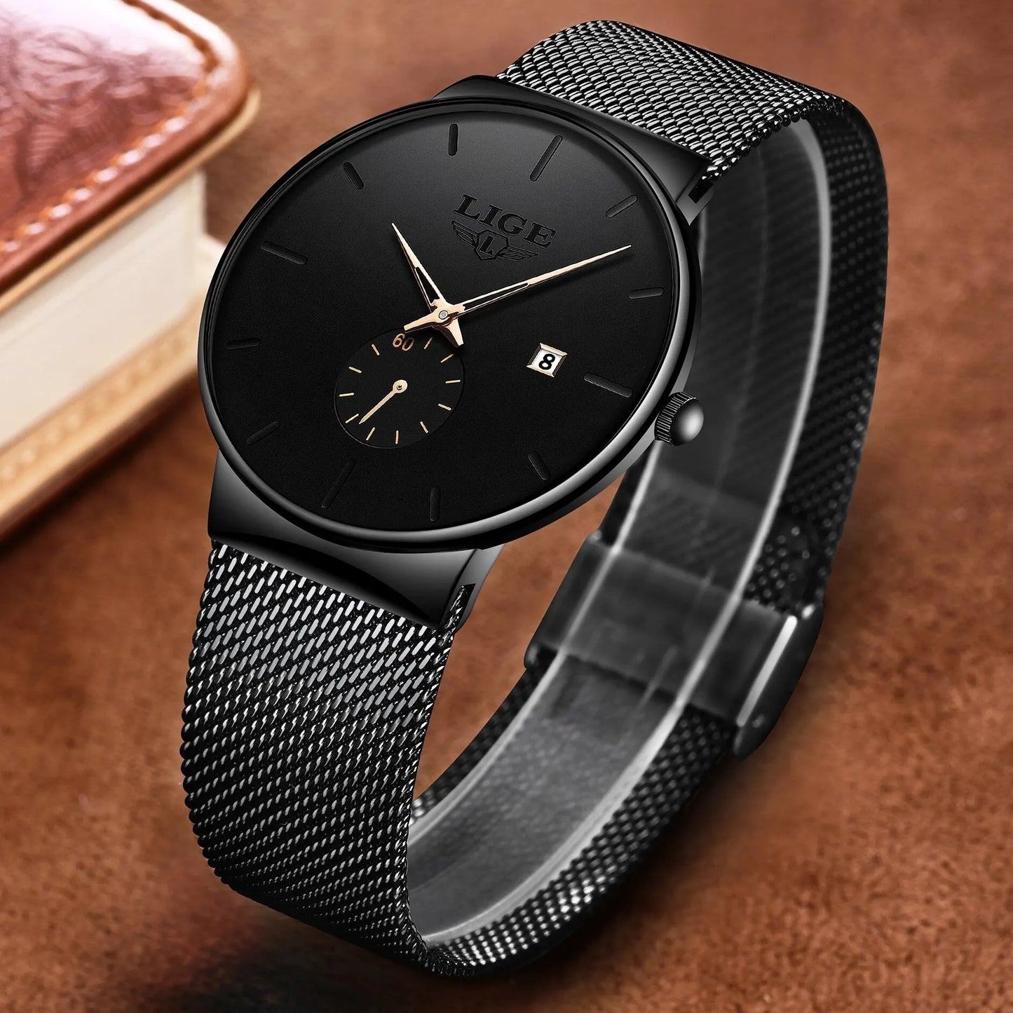 LIGE Men's Slim Luxury Quartz Watch