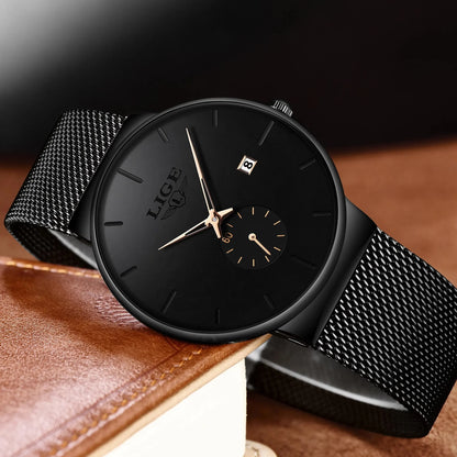 LIGE Men's Slim Luxury Quartz Watch