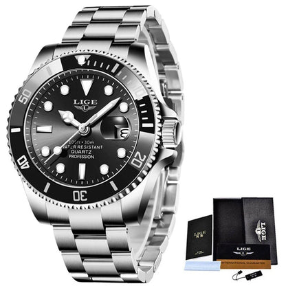 LIGE Mens Fashion Divers Watch