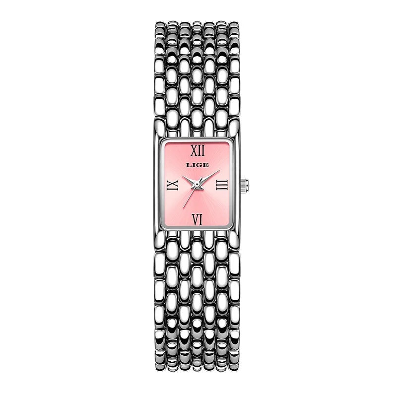 LIGE Square Luxury Womens Watch