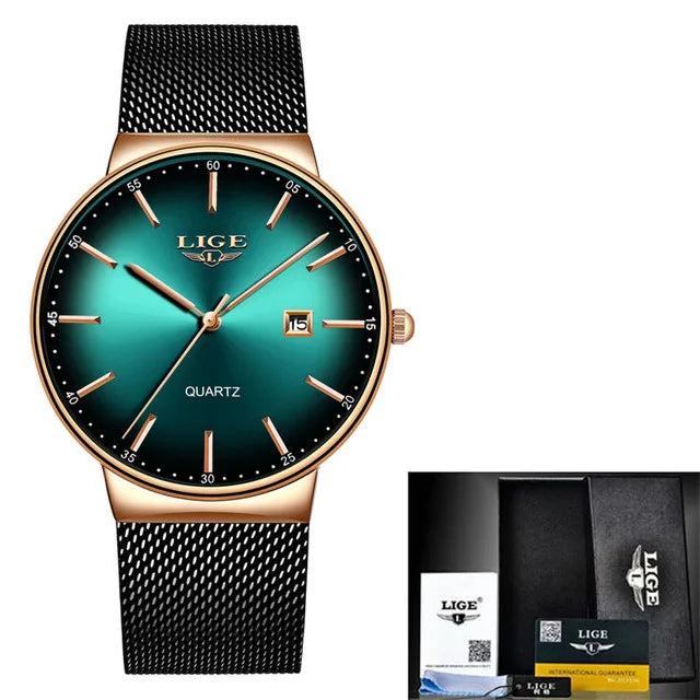 LIGE Luxury Slim Mens Watch