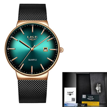 LIGE Luxury Slim Mens Watch