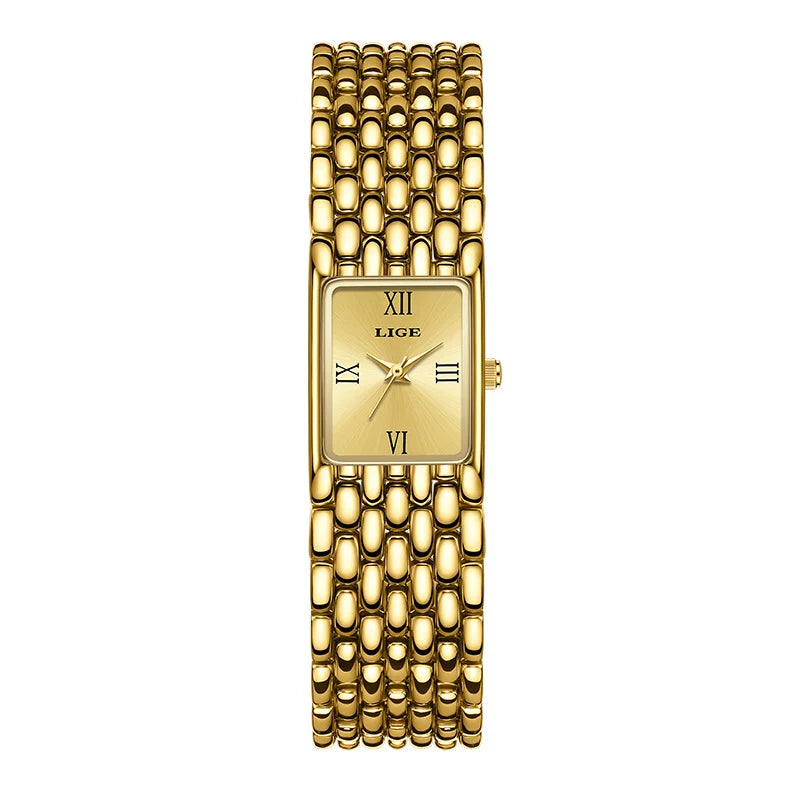 LIGE Square Luxury Womens Watch