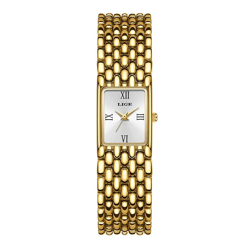 LIGE Square Luxury Womens Watch