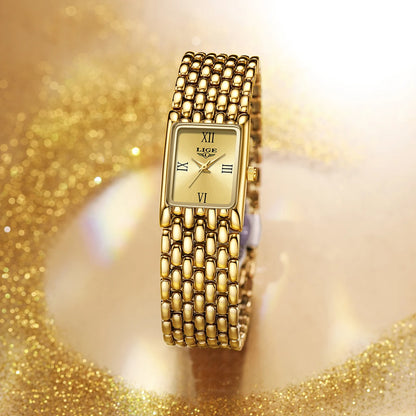 LIGE Square Luxury Womens Watch