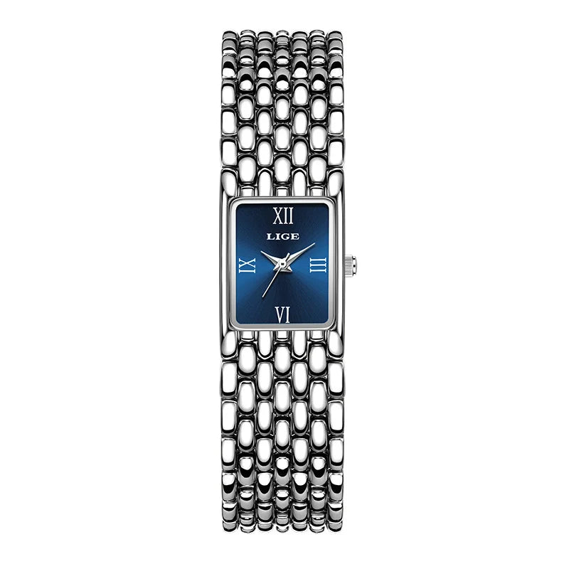 LIGE Square Luxury Womens Watch