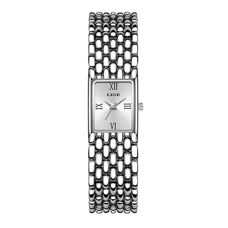 LIGE Square Luxury Womens Watch