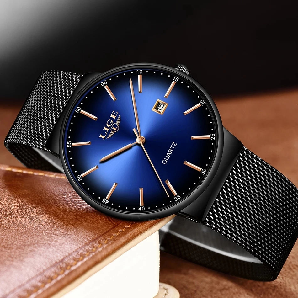 LIGE Luxury Slim Mens Watch