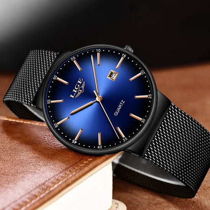 LIGE Luxury Slim Mens Watch