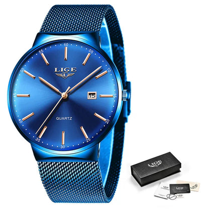 LIGE Luxury Slim Mens Watch