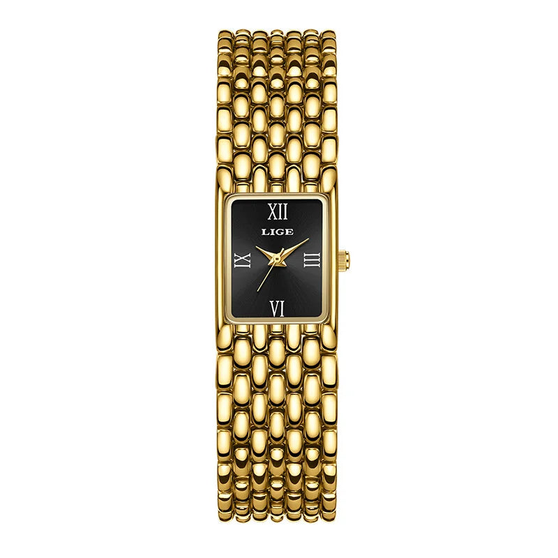 LIGE Square Luxury Womens Watch