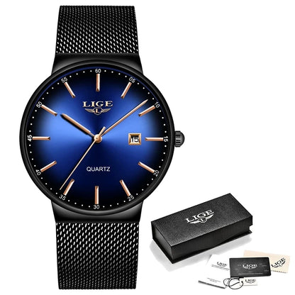 LIGE Luxury Slim Mens Watch