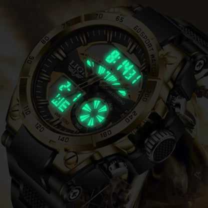 LIGE Men's Luxury Dual Display Sport Watch