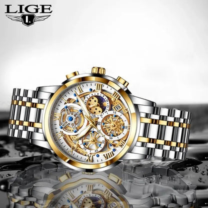 LIGE Fancy Stainless Steel Mens Watch