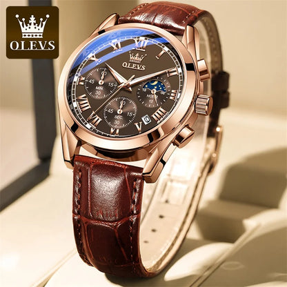 OLEVS Luxury Moon Phase Men's Watch