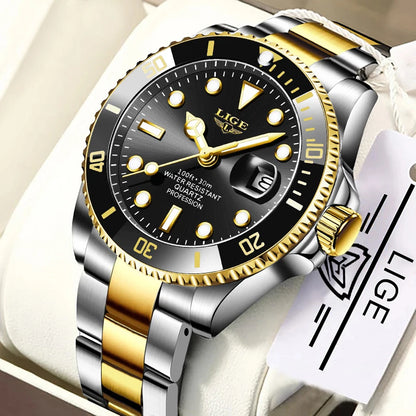 LIGE Mens Fashion Divers Watch