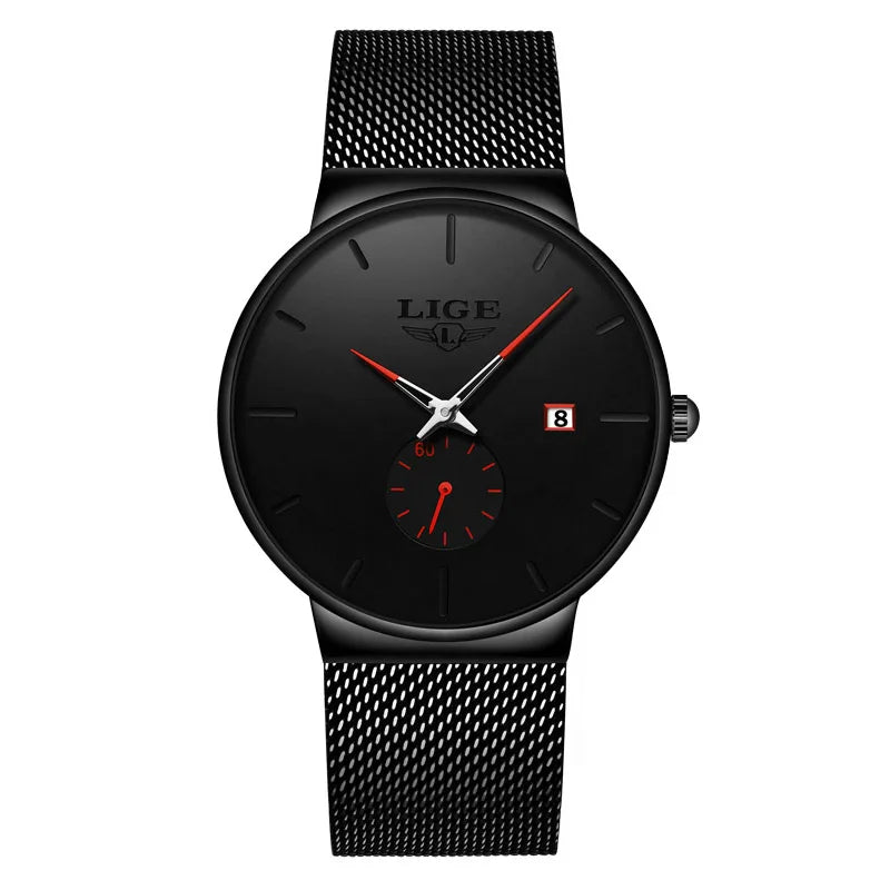 LIGE Men's Slim Luxury Quartz Watch