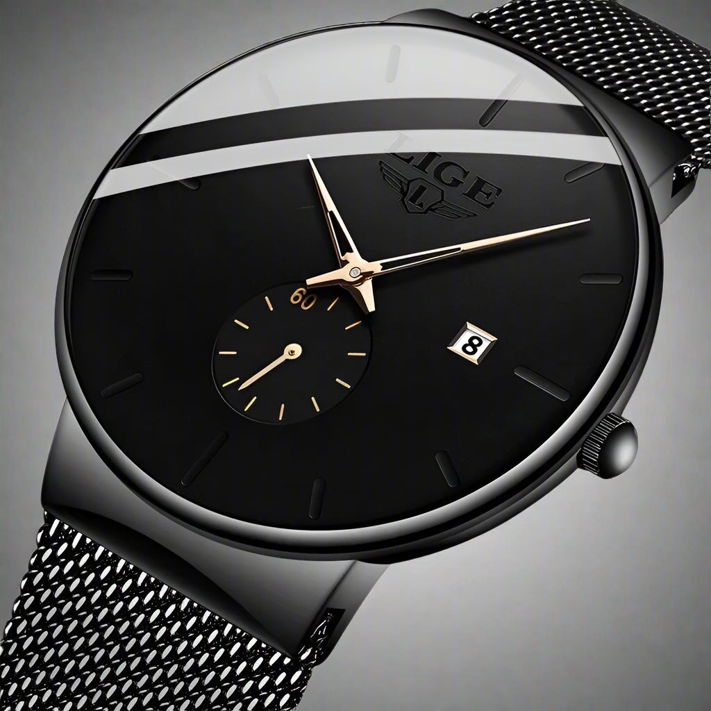 LIGE Men's Slim Luxury Quartz Watch