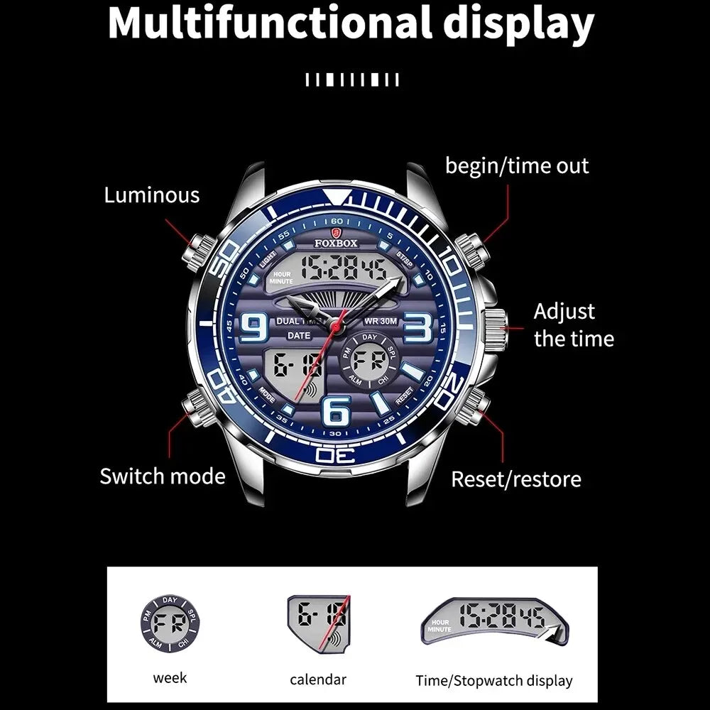 LIGE Luxury Digital Men's Sport Quartz Watch