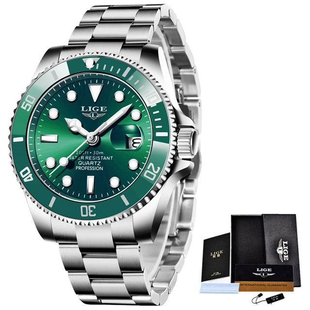 LIGE Mens Fashion Divers Watch