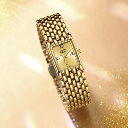 LIGE Square Luxury Womens Watch