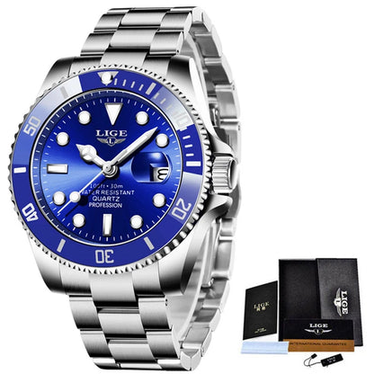 LIGE Mens Fashion Divers Watch